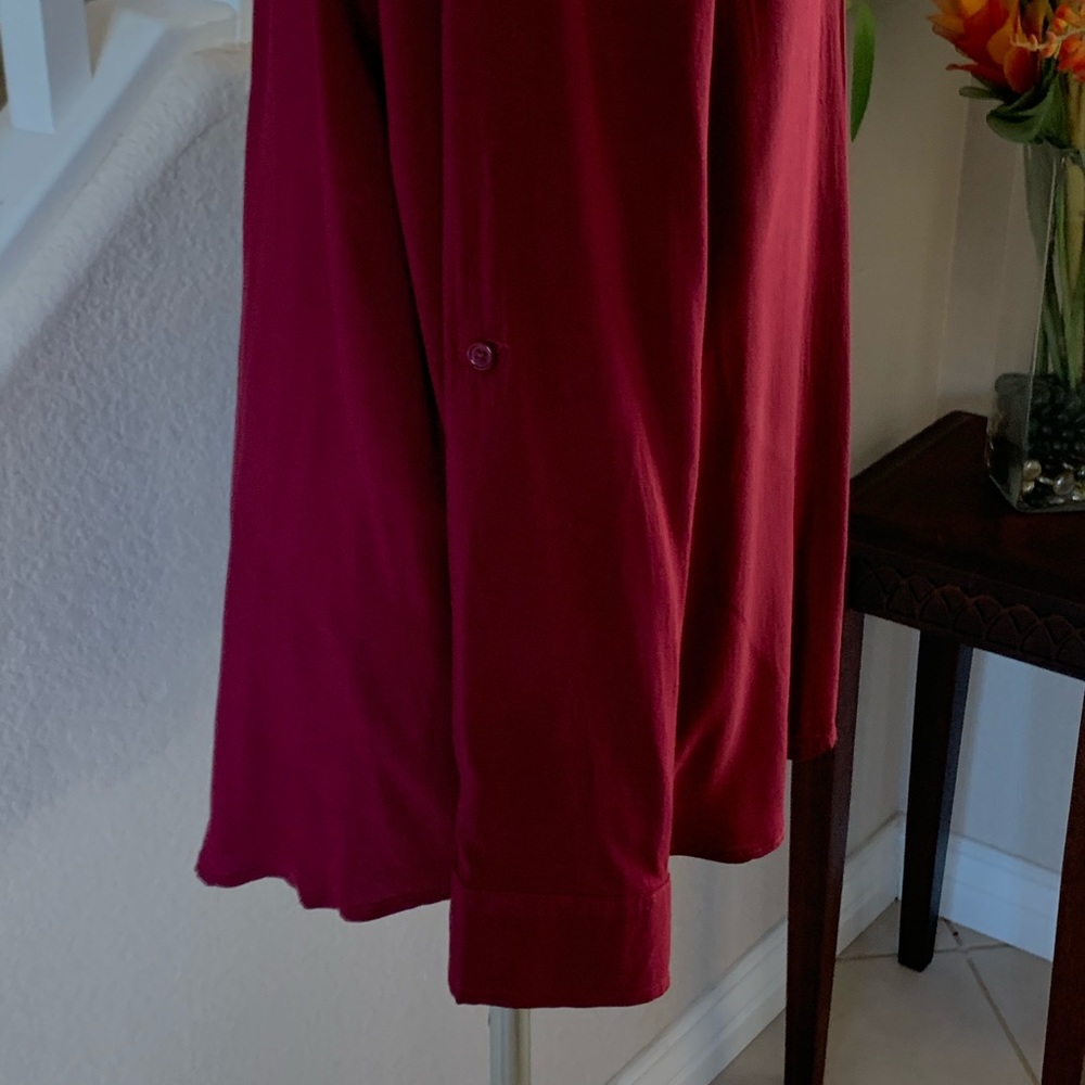 Westbound Maroon Button Down Blouse - image 3